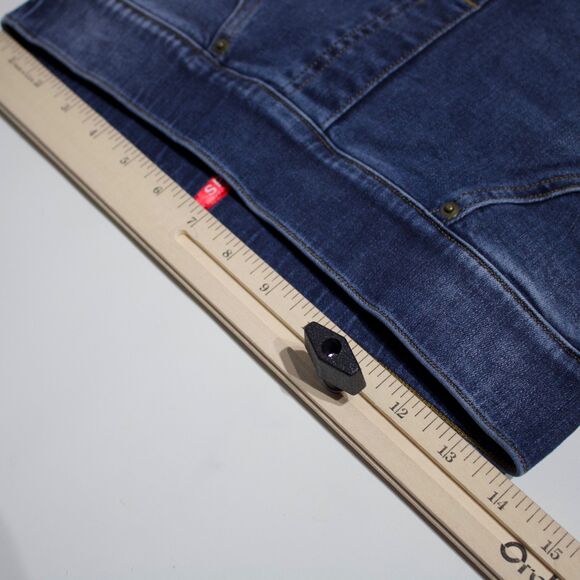 Spanx High Waist Denim Jeans Jegging Dark Wash Stretch Raw Hem Women Size M (J4) - Picture 9 of 11